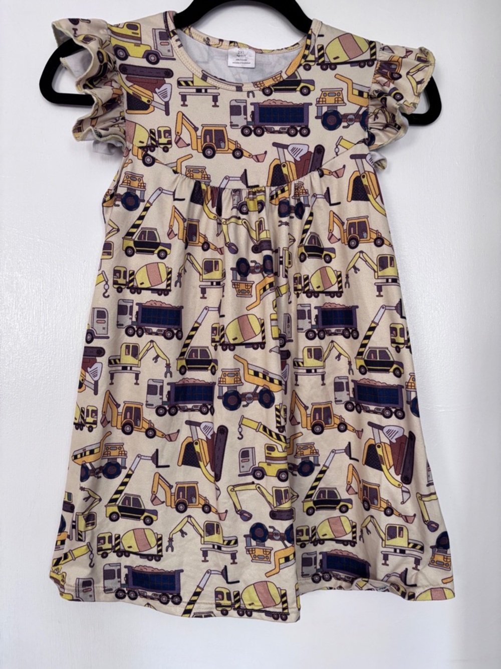 Construction vehicle Size 6/7 tshirt dress polyester